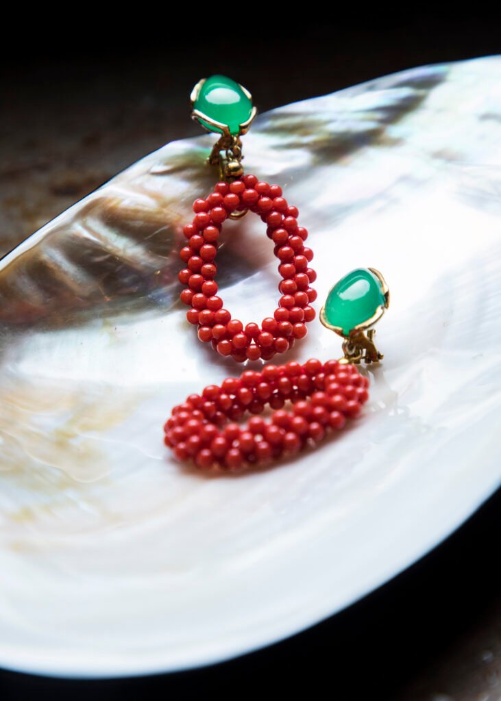 Coral earrings